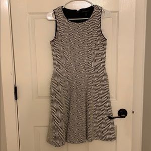 White and black striped dress